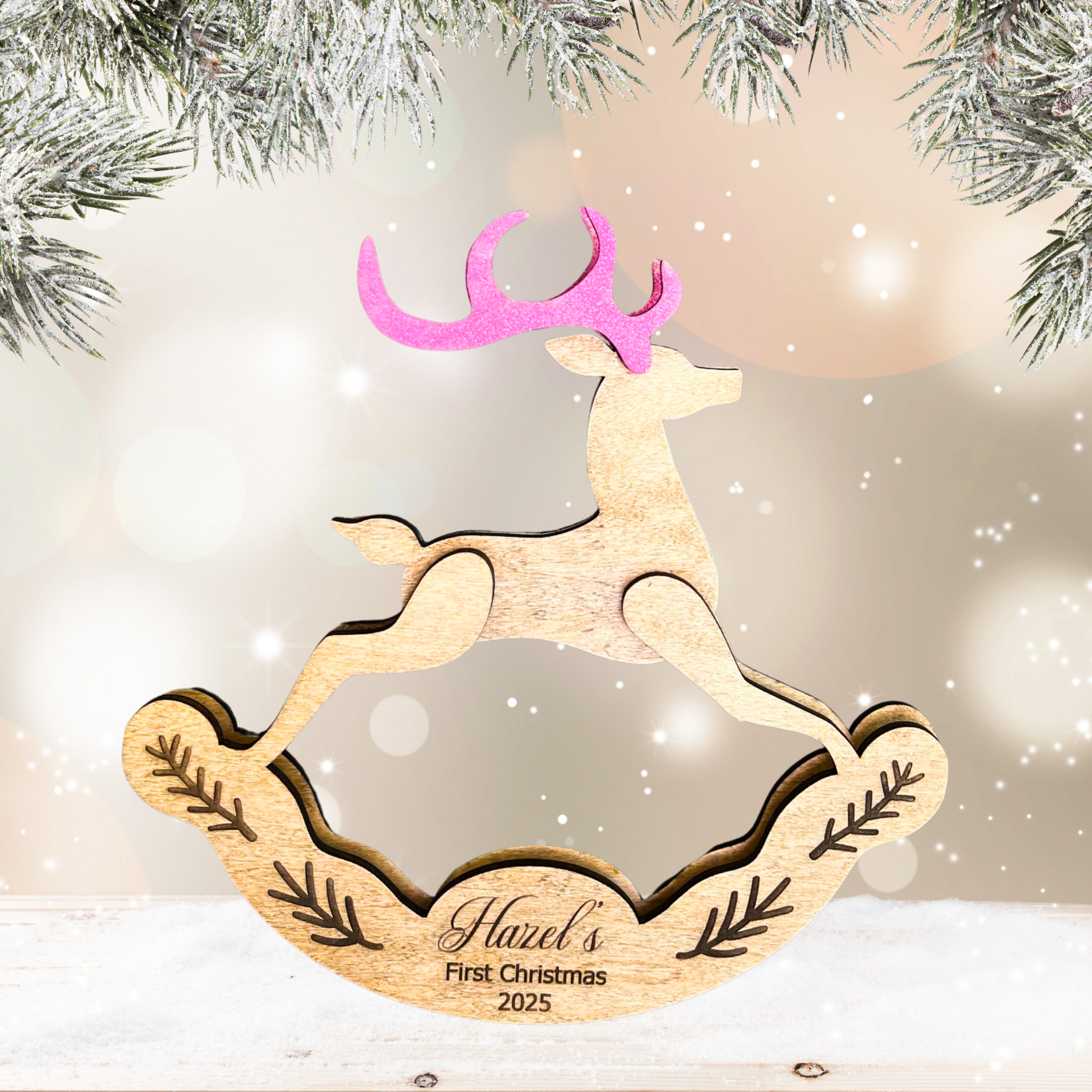 Personalized Rocking Reindeer Keepsake